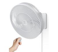 12" Wall-Mounted Oscillating Fan with Remote - 4 Quiet Speeds, 90° Rotation, Timer for Bedroom, RV, Bathroom,Includes Adapter & 8.2ft Cord, Easy to Clean, Adjustable Tilt, Home Cooling, Maximize Space