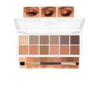 12 Warm Shades Eyeshadow Palette for Women - Highly Pigmented Neutral Matte & Shimmer Eye Shadows, Long Lasting Blendable Cream Texture Makeup Kit，Travel Friendly (Soft Brown)