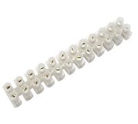 12 Way 30A Plastic White Earth Terminal Block