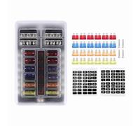 12 Way Blade Box Holder with LED Indicator Lights, Universal Block for Automotive, Marine, Yacht, RV and Boat Electrical Systems