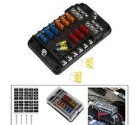 12 Way Blade Fuse Box Block & Auto Marine Fusebox Holder 12V24V Bus Bar Car Kit