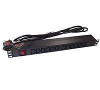 12 Way IEC C13 PDU 19 Inch Rack Mount PDU 3m Lead UK 13A 1U
