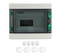 12 Way Outdoor Power Distribution Box, Circuit Breaker Box IP65, PV Combiner Box with Transparent Cover and DIN Rail for Solar Energy and EV Charging