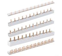 12-Way Power Comb Terminal Block Busbar, 63A Electrical Panel Busbar with Copper Conductors, Horizontal Splitter for DPN Circuit Breaker Adapter, White Plastic(E)