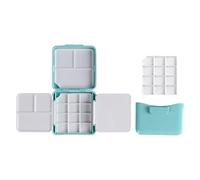 12 Well Folding Paint Box Watercolor Paint Box with Brush Washer for Watercolour Oil Acrylics Gouaches Paints Artist Travel Case