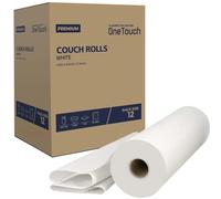 12 White 20" Couch Roll Hygiene Roll - 40 Meter Long for Hotpital Beauty Bed, Massage Table or Tattoo Coach, Perforated White Paper Roll