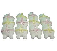 12 White Baby Prams Edible Baby Shower Cupcake Toppers (6 Pink 6 Yellow Ribbons)