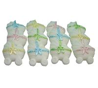 12 White Baby Prams Edible Baby Shower Cupcake Toppers (Mixed Ribbons)