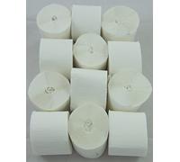 12 White Crepe Paper Streamers 45mm x 10meters Many uses as Decorations, Marketing Tools, Great Favourite with Schools and The Craft Industry