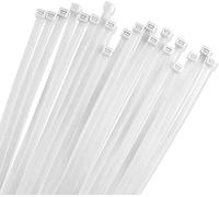 12" White Zip Cable Ties (100 Pack), 40lbs Tensile Strength - Heavy Duty, Self-Locking Premium Nylon Cable Wire Ties for Indoor and Outdoor by Bolt Dropper (White)