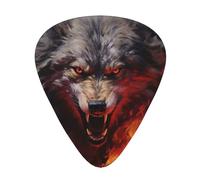 12 Wolves in the Flame Roar Printed Guitar Picks-Perfect for Christmas, Birthdays-Thin, Medium, and Thick Thicknesses
