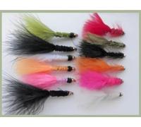 12 Woolly bugger with tadpoles, streamers, trout flies size 10, 12 Per Pack Barbless or Barbed (Barbless)
