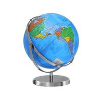 12" World Globe with Stand, 720° Swivels in All Directions, Stainless Steel Stand, Geographic/Decorative Desktop Decoration World Globe Map with Clear Text for Home, School, Office