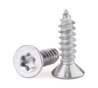 #12 x 1 Flat Head Torx Drive Self Tapping Screws for Wood and Sheet Metal, 304 Stainless Steel 18-8, Corrosion Resistant Countersunk Star Drive Head Screws, Pack of 100