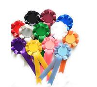 12 X 1 Tier Blank Rosettes in mixed colours 25mm ribbon