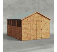 12 x 10 Powersheds Tongue and Groove Apex Wooden Shed With Double Doors