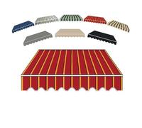 12' x 10' Retractable Patio AwningWaterResistant Sun Shade Shelter Durable Canvas Fabric for Outdoor Decks Easy InstallationRed Color 16x12 ft.