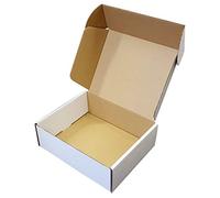 12" x 10" x 4" White Die Cut Folding Lid Postal Cardboard Boxes Small Mailing Shipping Cartons Qty 10