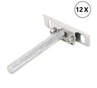 Floating Shelf Brackets Silver Nickel-Plated Carbon Steel Ø12x100mm 12pcs Heavy