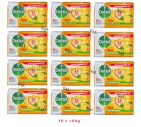 12 x 100g Dettol Antibacterial Bar Soap FRESH Original ORDOUR Protection