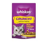 12 x 100g Whiskas Delicious Topping Cat Treats With Chicken Turkey & Duck (1.2kg)