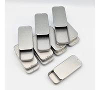 12 x 10ml Rectangular Tin with Sliding Lid - Small Travel Container/Sweets/Lip Balm/Favour/Gift/Pill/Cosmetic Box