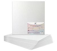 12 X 12” / 30.5 x 30.5cm Canvas Panel Stretched Blank Canvas Board Primed Artist Boards 100% Cotton for Oil Paint Acrylic Painting Mixed Media White Canvases Painting Panel (12x12 Inch - 10 Boards)