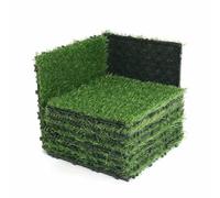 12" x 12" Artificial Grass Tiles - 9 Pack Self-Draining Turf for Indoor/Outdoor Use t for Dog Kennels Pet Pee Pads Gardens Balconies and Patios