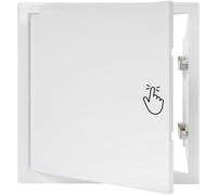 12" x 12" Inch / 300 x 300 mm White Access Panel Door with Click Mechanism - Galvanized Steel for Outdoor and Indoor Use - Opening Flap Cover Plate, Door Latch, Inspection Hatch - Push to Open/Close