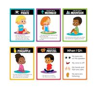 12" x 16" Classroom Rules Circle Time Sitting Expectations Posters - 6 Pc.