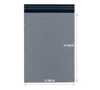 12" x 16" Grey Mailing Bags 100 Pack | Strong Self Seal Postage Bags | 50 Micron Waterproof Poly Mailers for Shipping & Packaging | Parcel Bags | Made in The UK