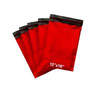 (12 x 16 Inch, 500) Red Mailing Bags All Sizes Poly Postage Large Strong Self Seal Plastic Postal