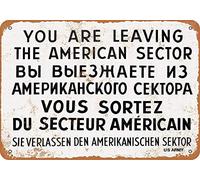 12 x 16 Metal Sign - 1962 Checkpoint Charlie Berlin Wall - Retro Wall Decor Home Decor