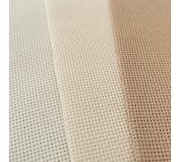 12" x 18" by 3 Pack 18CT Counted Cotton Aida Cloth Cross Stitch Fabric (Antique White +Cream+Khaki)