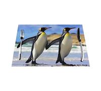 12 x 18 in Stylish 3D Animal Penguin Print Placemats Heat Resistant Placemat for Dining Table Kitchen Table Mats