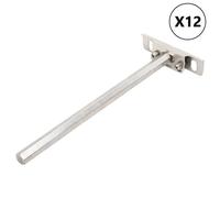 vidaXL Floating Shelf Brackets 12pcs Invisible Ø12x200 mm Carbon Steel