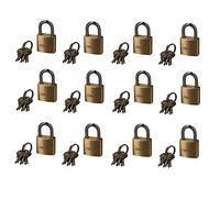12 x 20mm Heavy Duty Brass Padlock Security Lock Suitcase Rucksack 3 Keys