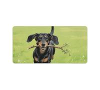 12 X 24 Inch Mouse Pad Dachshund Dog Desk Mat with Non-Slip Rubber Base Large Gaming Mouse Mat for Office & Home
