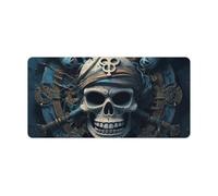 12 X 24 Inch Mouse Pad Skeleton Pirate Desk Mat with Non-Slip Rubber Base Large Gaming Mouse Mat for Office & Home
