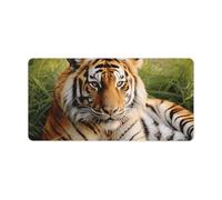 12 X 24 Inch Mouse Pad Tiger Laying on The Grass Desk Mat with Non-Slip Rubber Base Large Gaming Mouse Mat for Office & Home