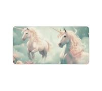 12 X 24 Inch Mouse Pad Two Horses are Flying Desk Mat with Non-Slip Rubber Base Large Gaming Mouse Mat for Office & Home