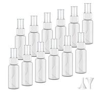 12 x 30ml Spray Bottles, Empty Clear Fine Mist Spray Bottles, Plastic Mini Travel Atomiser Bottle Set, Small Refillable Liquid Containers with 2pcs Funnels and 14pcs Labels for Cosmetic Makeup (30ML)