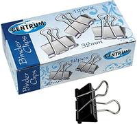 12 x 32mm Foldback Clips Money Grip Bulldog Letter Black Metal Clip