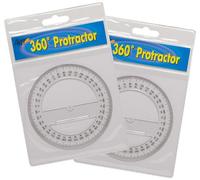12 x 360 Degrees Protractor Clear Geometry School Home Office