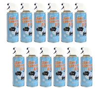 12 x 400ml Compressed Air Can Powerful Blow Duster Spray Multi Purpose Cleaner CPC Free with Strew for Fans PC Laptop Camera (12pcs Pack)