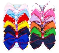 12 x 5 Inch Hair Bows for Girls Alligator Clips Grosgrain Ribbon Unicorn Rainbow Bows Hair Clips Accessories for Little Girls Kids Toddler Teens 12 Pack