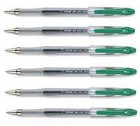 12 x 5 Star Green Roller Gel Pen Clear Barrel 1.0mm Tip 0.5mm Line