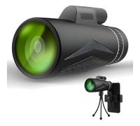 12 X 50 HD Monocular Telescope, High Powered Monocular with Phone Holder & Tripod, Low Night Vision Monocular, Waterproof Pocket Compact Monoculars for Wild-Looking Birds Foraging Searching (Black)