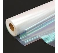 12" x 50 Yards Organza Fabric Roll, Crystal Iridescent Organza Sheer Fabric for Wedding Party Backdrop Decoration Chair Sashes Table Runner Gift Wrapping DIY Crafts (Fantasy White)