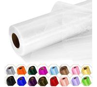 12" x 50 Yards Organza Fabric Roll, Crystal Organza Sheer Fabric for Wedding Party Backdrop Decoration Chair Sashes Table Runner Gift Wrapping DIY Crafts (White)